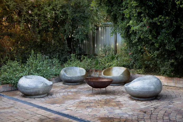 Custom paver patio in a backyard